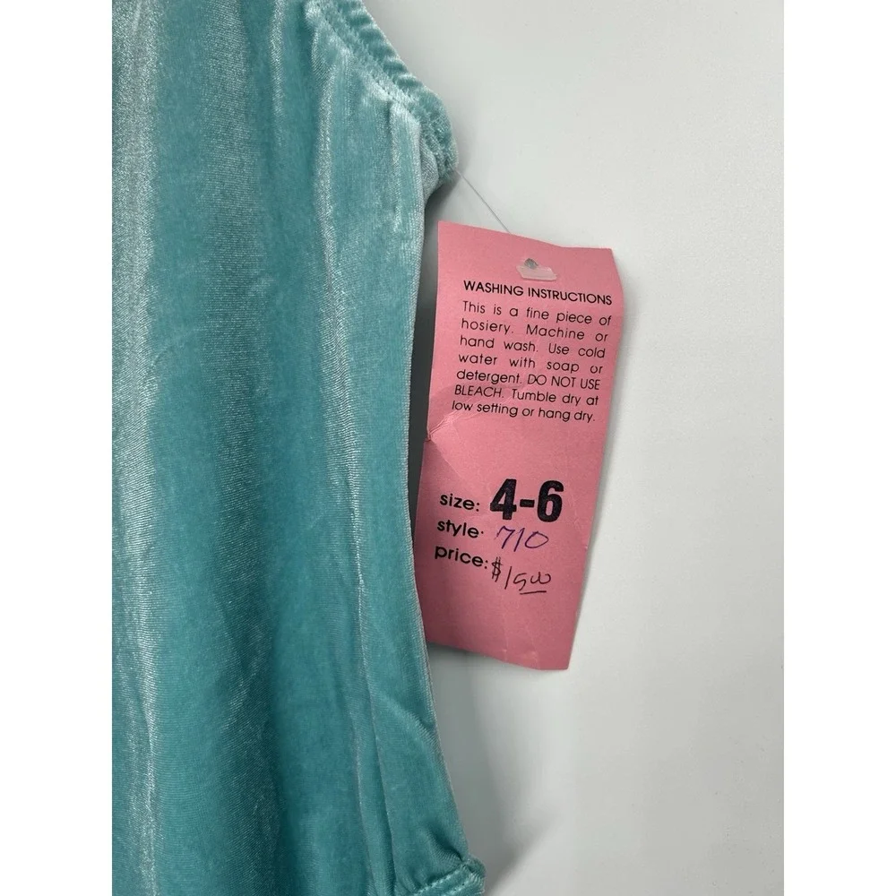 Leotard Dance Girls 4-6 Teal Velvet